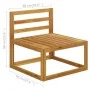 Central sectional sofa and cream white cushion acacia wood by vidaXL, Modular outdoor sofas - Ref: Foro24-311863, Price: 117,...
