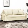 Sofá de 2 plazas con cojines cuero sintético color crema 140 cm de , Sofás - Ref: Foro24-3200931, Precio: 226,55 €, Descuento: %