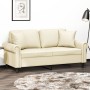 Sofá de 2 plazas con cojines cuero sintético color crema 140 cm de , Sofás - Ref: Foro24-3200931, Precio: 249,76 €, Descuento: %