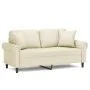 Sofá de 2 plazas con cojines cuero sintético color crema 140 cm de , Sofás - Ref: Foro24-3200931, Precio: 226,55 €, Descuento: %