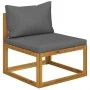 Muebles de jardín 3 piezas con cojines madera maciza de acacia by vidaXL, Modular outdoor sofas - Ref: Foro24-311854, Price: ...