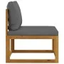 Muebles de jardín 3 piezas con cojines madera maciza de acacia by vidaXL, Modular outdoor sofas - Ref: Foro24-311854, Price: ...