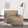Sillón con taburete cuero sintético color capuchino 60 cm de , Sofás - Ref: Foro24-3201163, Precio: 224,90 €, Descuento: %
