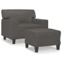 Armchair with synthetic leather gray stool 60 cm by , Sofas - Ref: Foro24-3201161, Price: 176,68 €, Discount: %