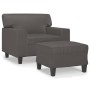 Sillón con taburete cuero sintético gris 60 cm de , Sofás - Ref: Foro24-3201161, Precio: 180,21 €, Descuento: %