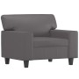 Sillón con taburete cuero sintético gris 60 cm de , Sofás - Ref: Foro24-3201161, Precio: 180,21 €, Descuento: %
