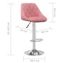 Taburete de cocina de terciopelo rosa de , Taburetes de cocina - Ref: Foro24-335299, Precio: 95,21 €, Descuento: %