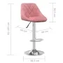 Taburete de cocina de terciopelo rosa de , Taburetes de cocina - Ref: Foro24-335299, Precio: 94,40 €, Descuento: %