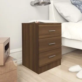 Bedside table made of brown oak plywood, measuring 38x35x56 cm. by , Nightstands - Ref: Foro24-815325, Price: 66,05 €, Discou...