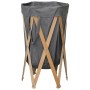 Cesto para colada plegable madera y tela gris de , Cestas para ropa - Ref: Foro24-284228, Precio: 22,61 €, Descuento: %