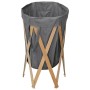Cesto para colada plegable madera y tela gris de , Cestas para ropa - Ref: Foro24-284228, Precio: 22,61 €, Descuento: %