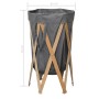 Cesto para colada plegable madera y tela gris de , Cestas para ropa - Ref: Foro24-284228, Precio: 22,61 €, Descuento: %