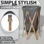 Cesto para colada plegable madera y tela gris de , Cestas para ropa - Ref: Foro24-284228, Precio: 22,20 €, Descuento: %