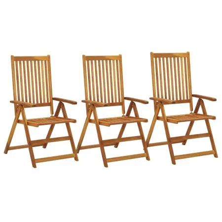 Sillas de jardín reclinables 3 uds madera maciza de acacia de vidaXL, Sillas de jardín - Ref: Foro24-311847, Precio: 196,99 €...