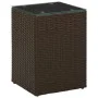Mesa auxiliar superficie de vidrio ratán PE marrón 35x35x52 cm de , Mesas auxiliares - Ref: Foro24-316377, Precio: 57,46 €, D...