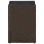 Mesa auxiliar superficie de vidrio ratán PE marrón 35x35x52 cm de , Mesas auxiliares - Ref: Foro24-316377, Precio: 61,46 €, D...