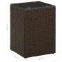 Mesa auxiliar superficie de vidrio ratán PE marrón 35x35x52 cm de , Mesas auxiliares - Ref: Foro24-316377, Precio: 57,46 €, D...