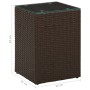 Mesa auxiliar superficie de vidrio ratán PE marrón 35x35x52 cm de , Mesas auxiliares - Ref: Foro24-316377, Precio: 61,46 €, D...