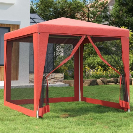 Carpa para fiestas con 4 paredes de malla HDPE rojo 2,5x2,5 m de , Carpas y cenadores - Ref: Foro24-319225, Precio: 80,55 €, ...