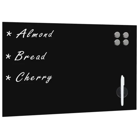 Pizarra magnética de pared negra vidrio 60x40 cm de , Pizarras blancas - Ref: Foro24-30107, Precio: 35,17 €, Descuento: %