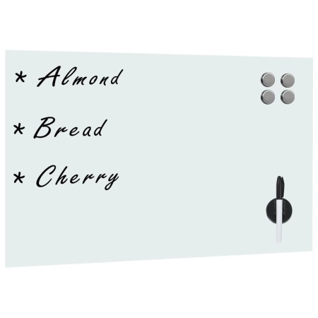 Pizarra magnética de pared blanca vidrio 60x40 cm de , Pizarras blancas - Ref: Foro24-30111, Precio: 36,18 €, Descuento: %