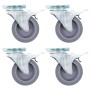 Ruedas giratorias con frenos dobles 4 unidades 75 mm de , Manipulación de materiales - Ref: Foro24-143421, Precio: 21,26 €, D...