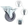 Ruedas giratorias con frenos dobles 4 unidades 75 mm de , Manipulación de materiales - Ref: Foro24-143421, Precio: 21,26 €, D...
