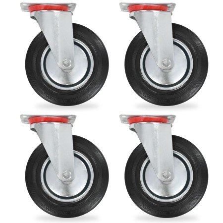 Ruedas giratorias 4 unidades 200 mm de , Manipulación de materiales - Ref: Foro24-143454, Precio: 62,05 €, Descuento: %