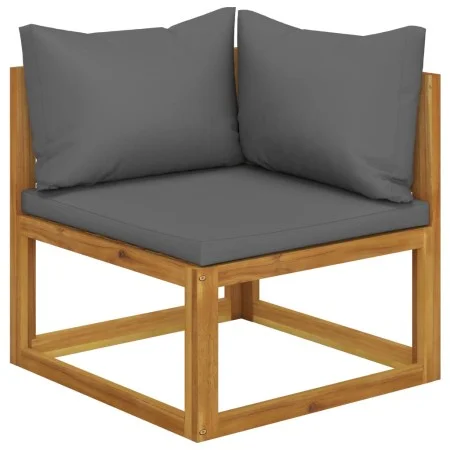 Dark Gray Acacia Wood Sectional Corner Sofa and Cushion by vidaXL, Modular outdoor sofas - Ref: Foro24-311860, Price: 108,19 ...