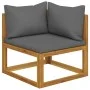 Dark Gray Acacia Wood Sectional Corner Sofa and Cushion by vidaXL, Modular outdoor sofas - Ref: Foro24-311860, Price: 108,19 ...