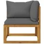 Dark Gray Acacia Wood Sectional Corner Sofa and Cushion by vidaXL, Modular outdoor sofas - Ref: Foro24-311860, Price: 108,19 ...
