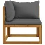 Dark Gray Acacia Wood Sectional Corner Sofa and Cushion by vidaXL, Modular outdoor sofas - Ref: Foro24-311860, Price: 108,19 ...