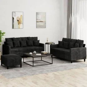 Juego de sofás con cojines 3 piezas terciopelo negro de , Sofás - Ref: Foro24-3201715, Precio: 471,61 €, Descuento: %