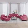 Juego de sofás con cojines 4 piezas terciopelo rojo tinto de , Sofás - Ref: Foro24-3201968, Precio: 718,97 €, Descuento: %