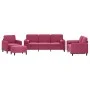 Juego de sofás con cojines 4 piezas terciopelo rojo tinto de , Sofás - Ref: Foro24-3201968, Precio: 718,97 €, Descuento: %