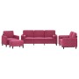 Juego de sofás con cojines 4 piezas terciopelo rojo tinto de , Sofás - Ref: Foro24-3201968, Precio: 732,01 €, Descuento: %