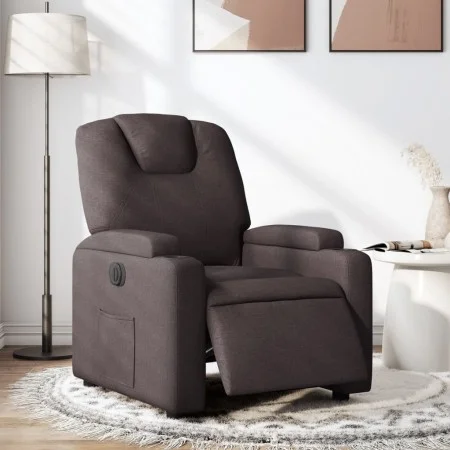 Sillón reclinable eléctrico tela marrón oscuro de , Sillones - Ref: Foro24-3204349, Precio: 253,47 €, Descuento: %