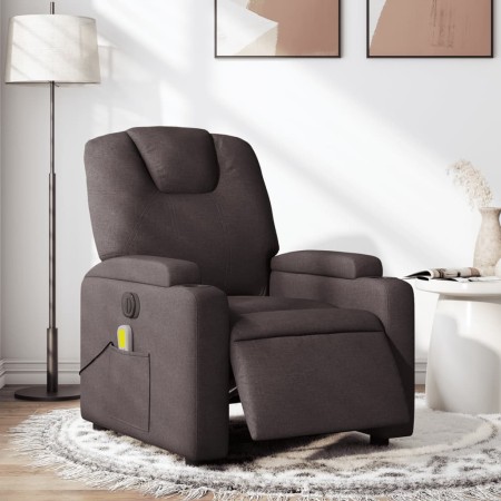 Sillón reclinable de masaje eléctrico tela marrón oscuro de , Sillones - Ref: Foro24-3204361, Precio: 263,79 €, Descuento: %