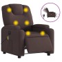 Sillón reclinable de masaje eléctrico tela marrón oscuro de , Sillones - Ref: Foro24-3204361, Precio: 263,79 €, Descuento: %
