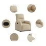 Sillón reclinable tela de microfibra color crema de , Sillones - Ref: Foro24-373453, Precio: 214,29 €, Descuento: %