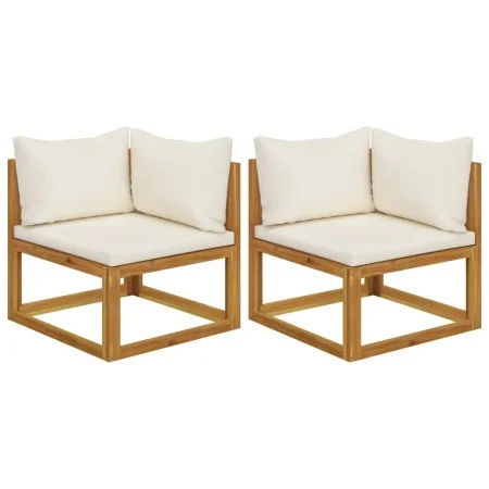 Modular corner sofas 2 units with cream white fabric cushions by vidaXL, Modular outdoor sofas - Ref: Foro24-311853, Price: 2...