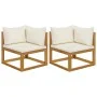 Modular corner sofas 2 units with cream white fabric cushions by vidaXL, Modular outdoor sofas - Ref: Foro24-311853, Price: 2...