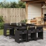 Set de comedor de jardín 7 pzas y cojines ratán sintético negro de , Conjuntos de jardín - Ref: Foro24-3211087, Precio: 393,6...