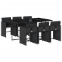 Set de comedor de jardín 7 pzas y cojines ratán sintético negro de , Conjuntos de jardín - Ref: Foro24-3211087, Precio: 393,6...