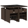 Set comedor para jardín 9 pzas y cojines ratán sintético marrón de , Conjuntos de jardín - Ref: Foro24-3211137, Precio: 355,2...