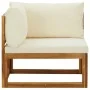 Modular corner sofas 2 units with cream white fabric cushions by vidaXL, Modular outdoor sofas - Ref: Foro24-311853, Price: 2...