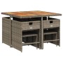 Set comedor jardín 9 pzas y cojines ratán sintético gris de , Conjuntos de jardín - Ref: Foro24-3211142, Precio: 392,81 €, De...