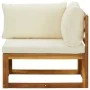 Modulare Ecksofas, 2 Einheiten, mit cremeweißen Stoffkissen von vidaXL, Modulare Sofas für den Außenbereich - Ref: Foro24-311...