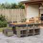 Set de comedor de jardín 11 pzas y cojines ratán sintético gris de , Conjuntos de jardín - Ref: Foro24-3211154, Precio: 534,5...