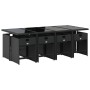 Set de comedor de jardín 9 pzas y cojines ratán sintético negro de , Conjuntos de jardín - Ref: Foro24-3211098, Precio: 573,7...